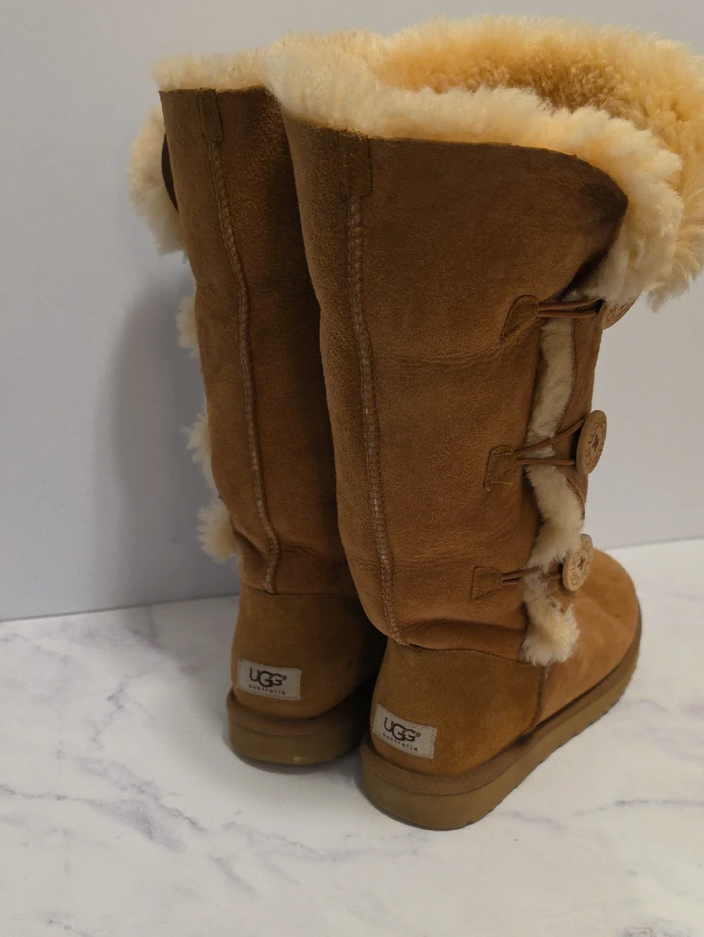 Ugg Shearling Trim Chestnut Women's Winter Boots